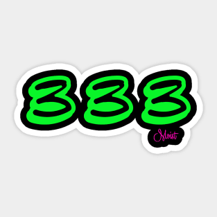 333 Wide Green Sticker